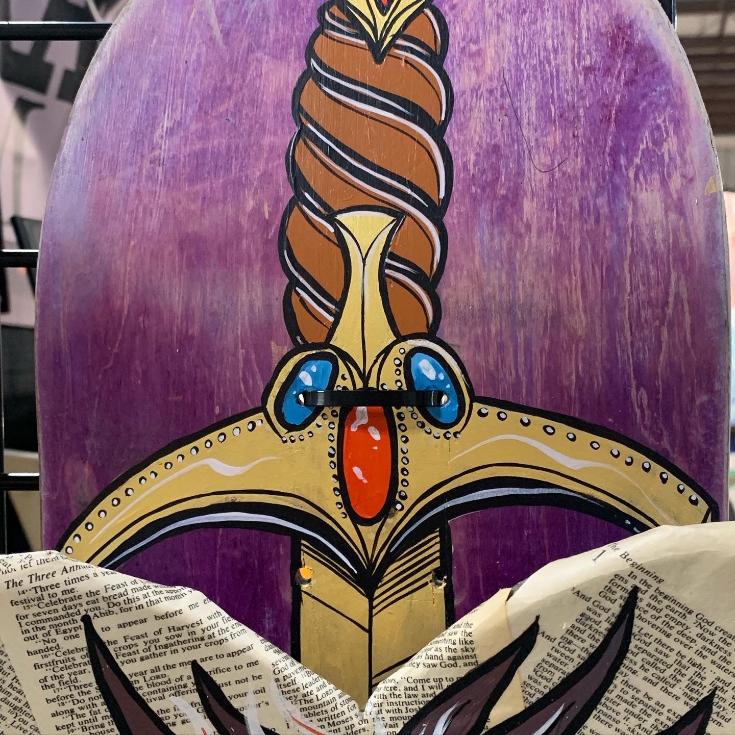 *Original Hand Painted Skateboard - Sacred Heart