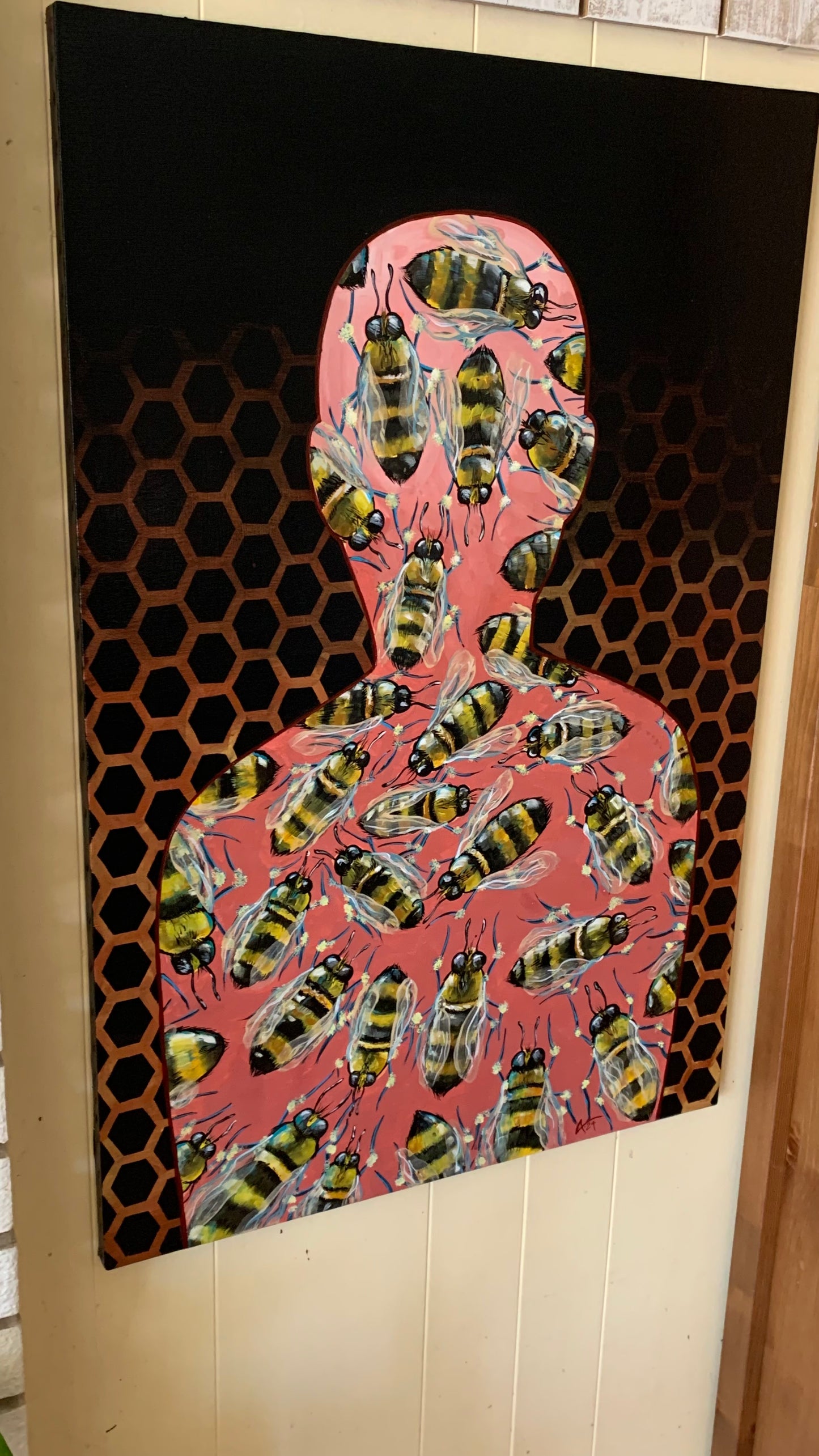 *Original Hand Painted Acyrlic - Human BEE’ ing