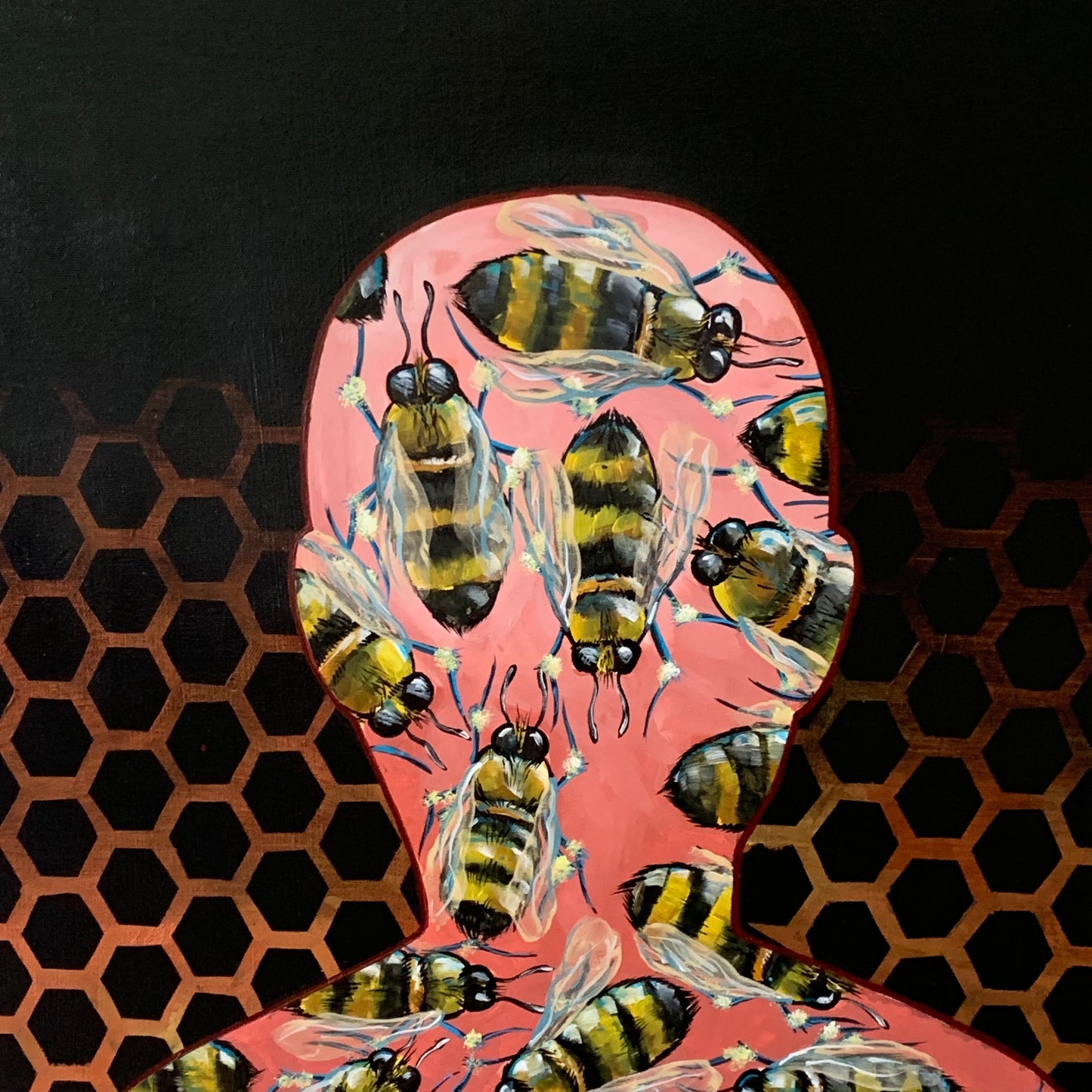 *Original Hand Painted Acyrlic - Human BEE’ ing