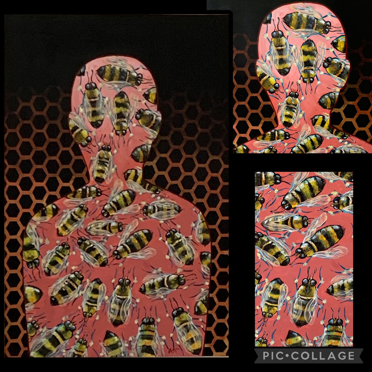 *Original Hand Painted Acyrlic - Human BEE’ ing