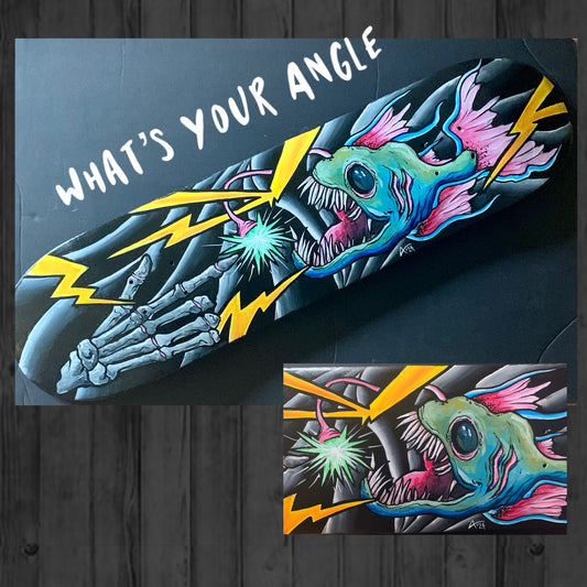 *Original Hand Painted Skateboard - What’s Your Angle