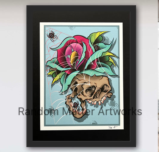 Skull and Flower